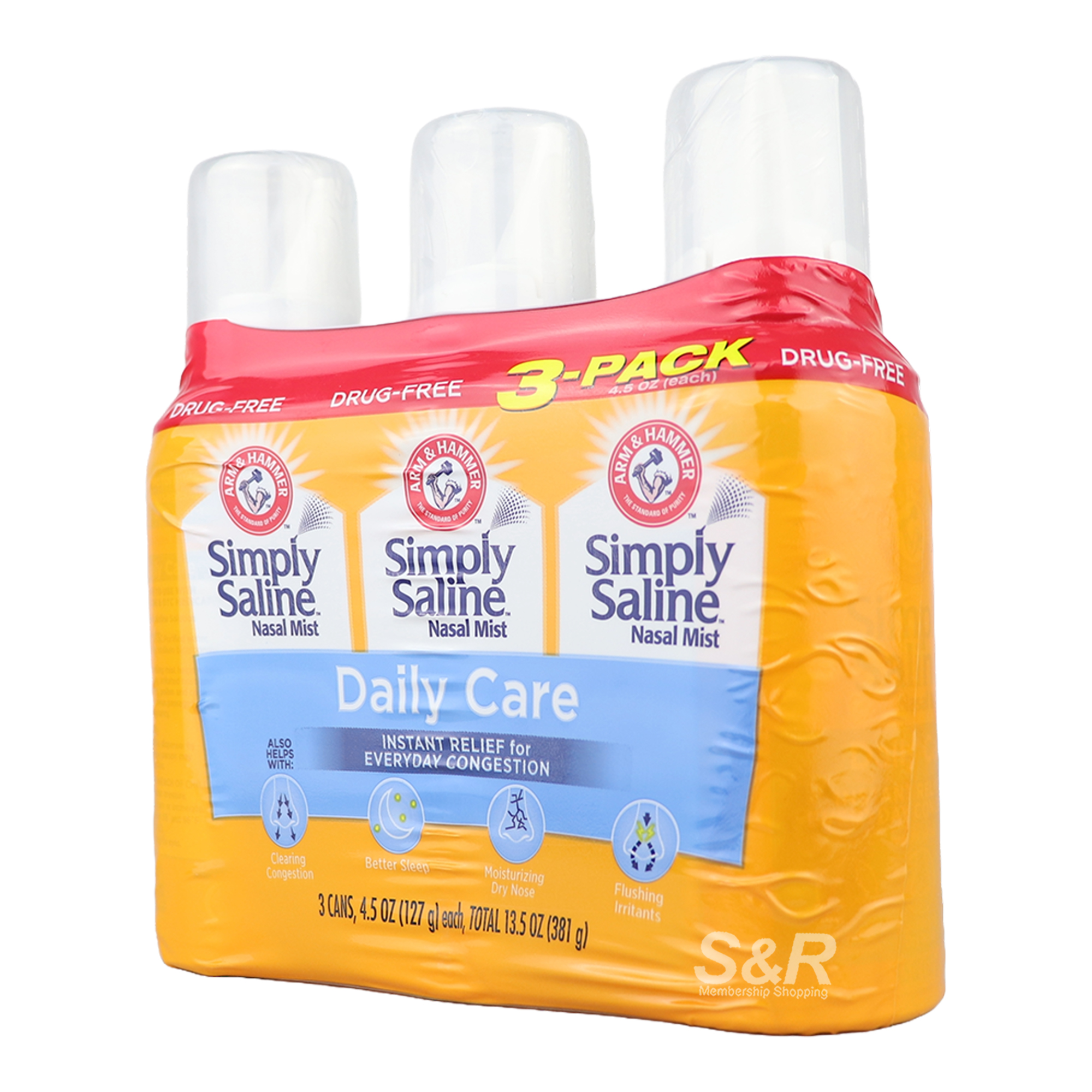 Arm & Hammer Simply Saline Nasal Mist 3x127g